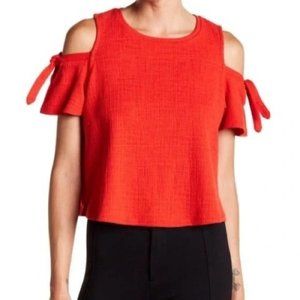 Madewell Skylark Cold-Shoulder Top G3027 Red Size Medium